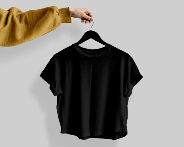 Crop Tees (100% Cotton Fleece) – Black