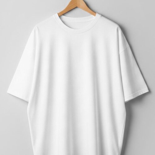 Drop Shoulder(100% Cotton Single Jersey) - White