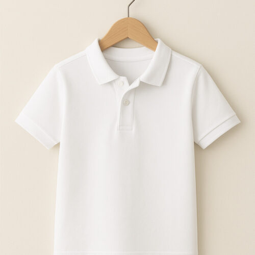 Kids Polo (100% Cotton Airtex) – White