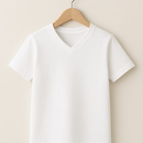 Kids V Neck - White