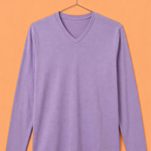 V Neck Full Sleeve(100% Cotton Single Jersey) – Lavender