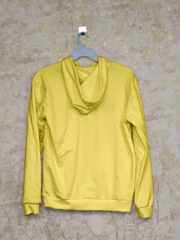 Hoodie With Zip (100% Cotton Fleece) – Lemon Yellow