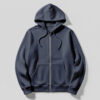 Kids Hoodie With Zip(Poly Cotton Fleece)- Navy