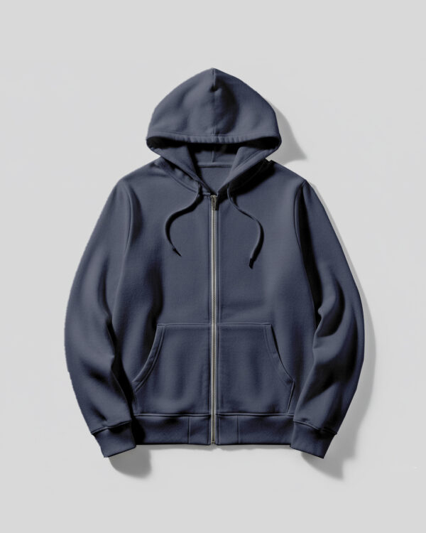 Hoodie With Zip (OE Fleece) – Navy