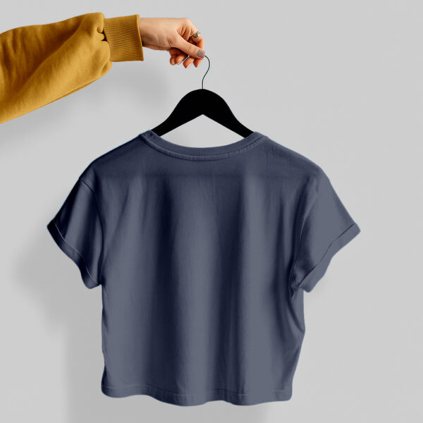 Crop Tees(100% Cotton Fleece)  – Navy