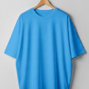 Drop Shoulder(100% Cotton Single Jersey) - Sky Blue