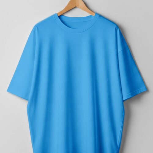 Drop Shoulder(100% Cotton Single Jersey) - Sky Blue