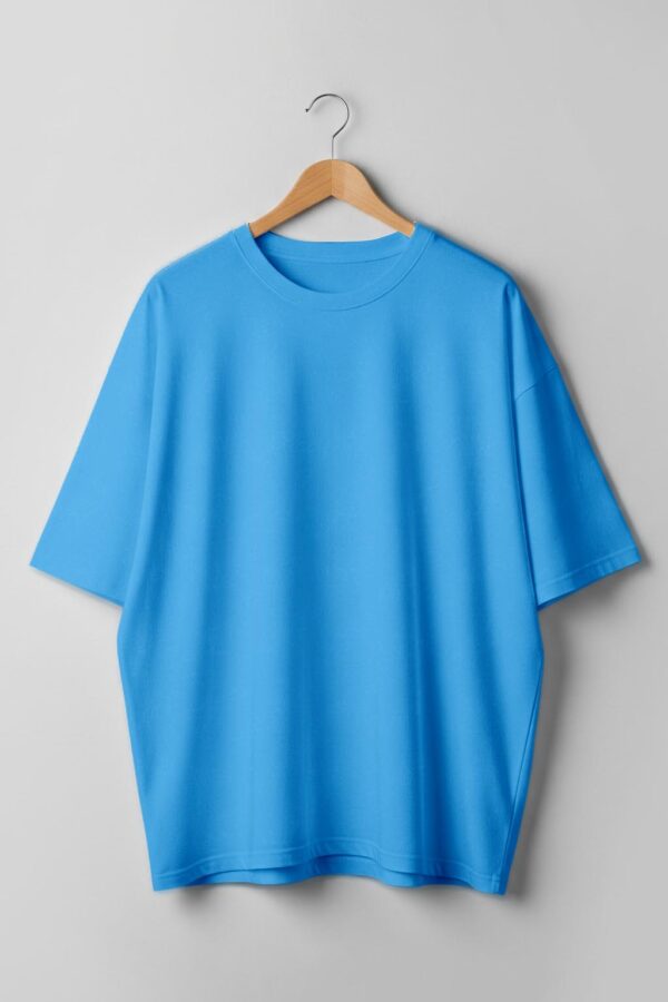 Drop Shoulder(100% Cotton Single Jersey) - Sky Blue