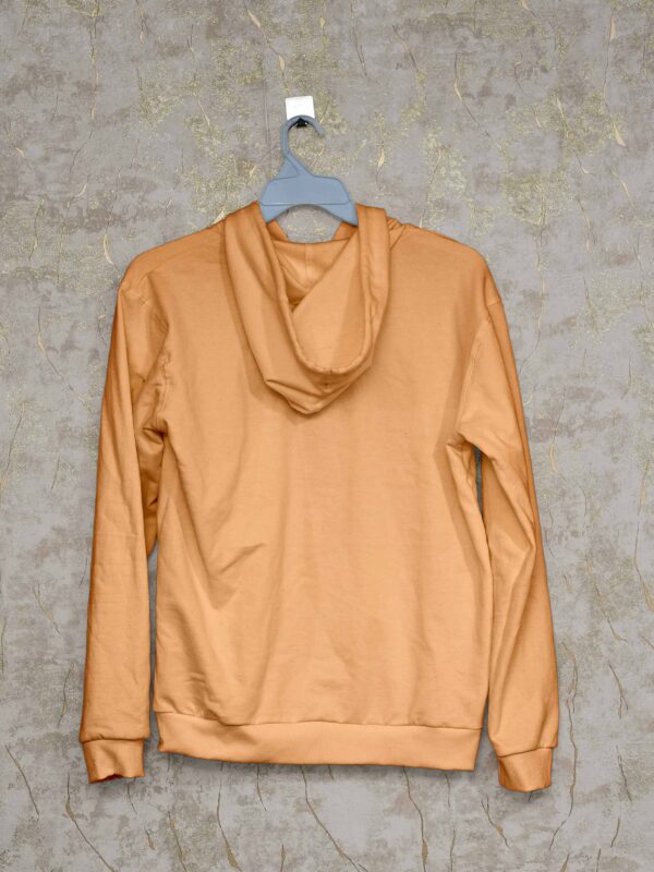Hoodie With Zip (100% Cotton Fleece)- Orange