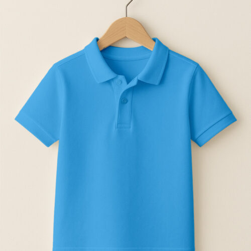 Kids  Polo (100% Cotton Airtex) – Sky Blue