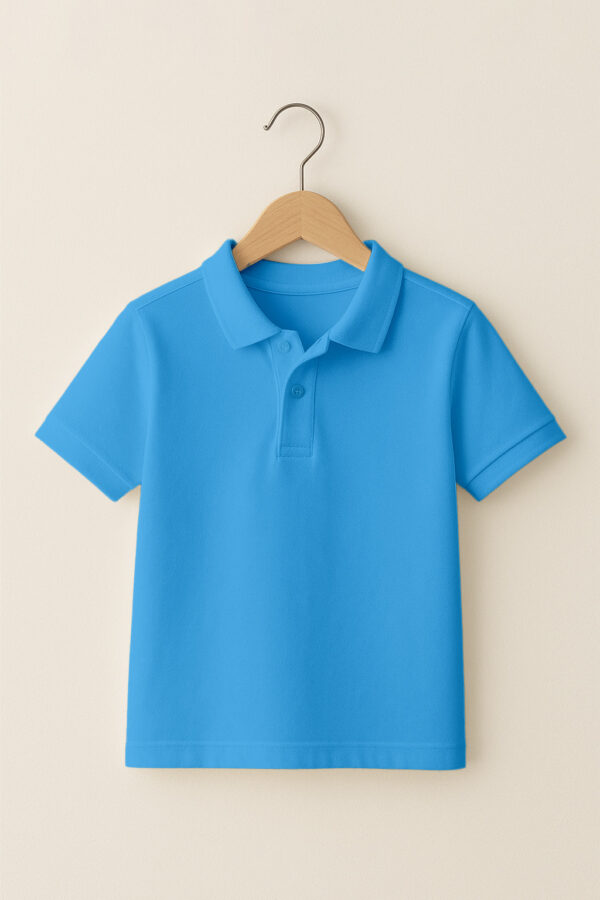 Kids  Polo (100% Cotton Airtex) – Sky Blue