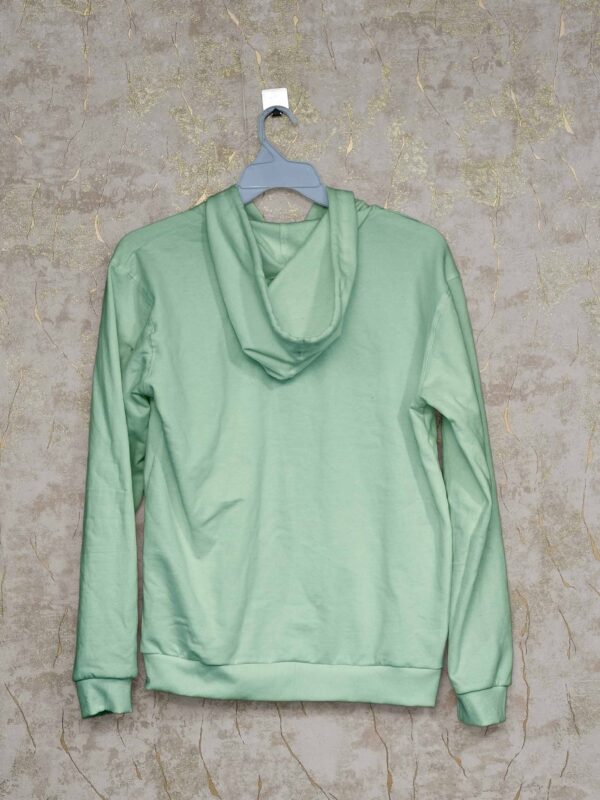 Hoodie With Zip (100% Cotton Fleece)-Pastel Mint