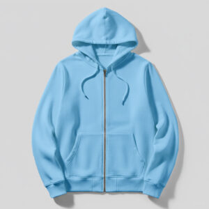 Hoodie With Zip (OE Fleece) – Lite Sky