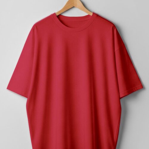 Drop Shoulder(100% Cotton Single Jersey) - Red