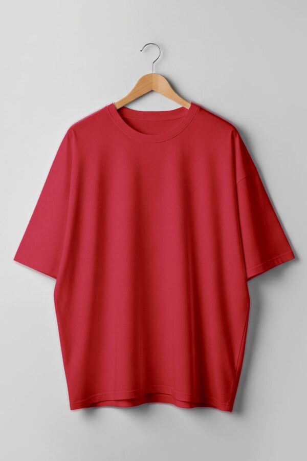 Drop Shoulder(100% Cotton Single Jersey) - Red