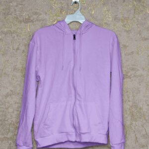 Hoodie With Zip (100% Cotton Fleece) – Levander