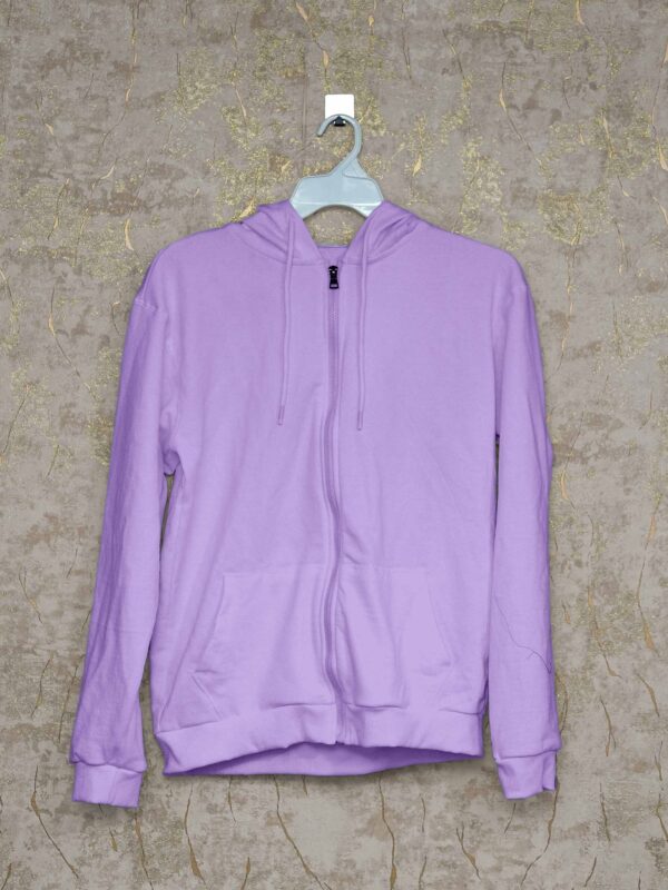 Hoodie With Zip (100% Cotton Fleece) – Levander