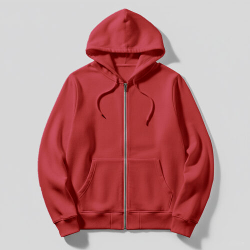 Kids Hoodie with Zip – Red
