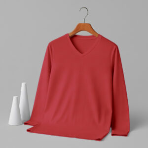 V Neck Full Sleeve (OE Single Jersey) – Red
