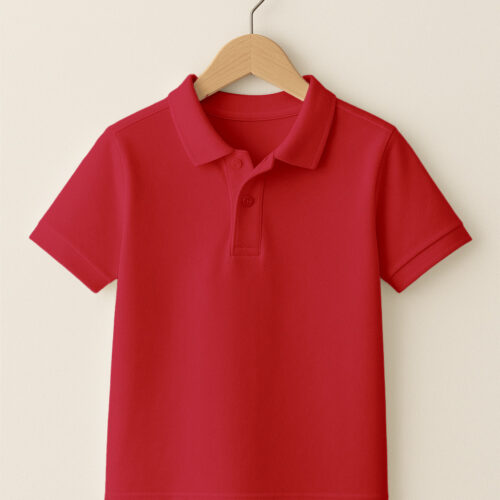 Kids  Polo (100% Cotton Airtex) –  Red