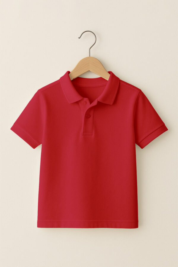 Kids  Polo (100% Cotton Airtex) –  Red