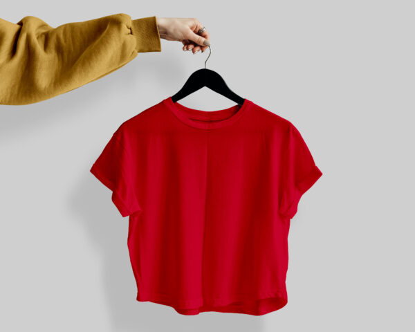 Crop Tees – (100% Cotton French Terry) - Red