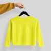 Crop Tees Full Sleeve (100% Cotton Fleece) - Lemon Yellow