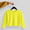 Crop Tees Full Sleeve (100% Cotton Fleece) - Lemon Yellow