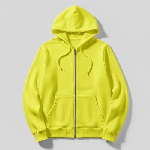 Kids Hoodie with Zip – Lemon Yellow