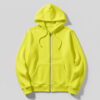 Hoodie With Zip (OE Fleece) – Lemon Yellow