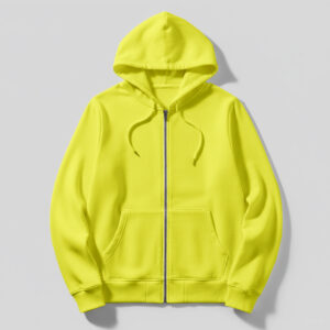 Hoodie With Zip (OE Fleece) – Lemon Yellow