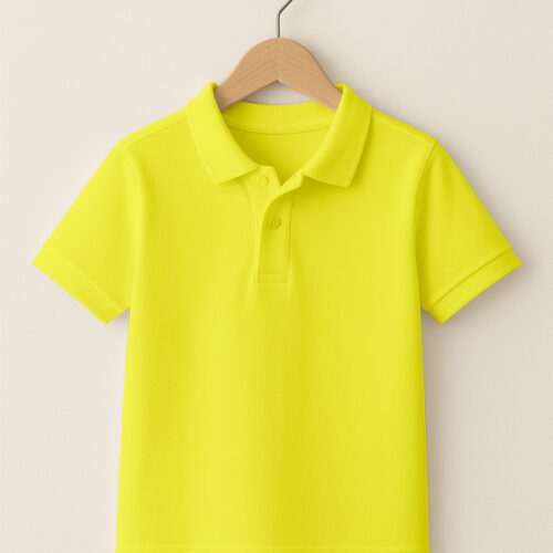 Kids Polo (100% Cotton Airtex) – Lemon Yellow