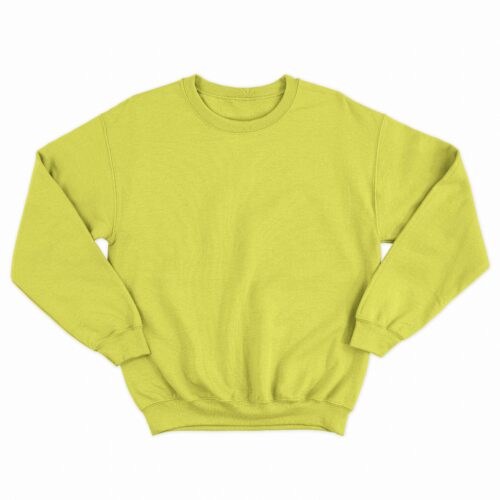 Womens Sweatshirt – 100% Cotton French Terry – 240 GSM – Lime Yellow
