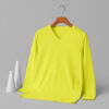 Women's V Neck Full Sleeve (OE Single Jersey) –Lemon Yellow
