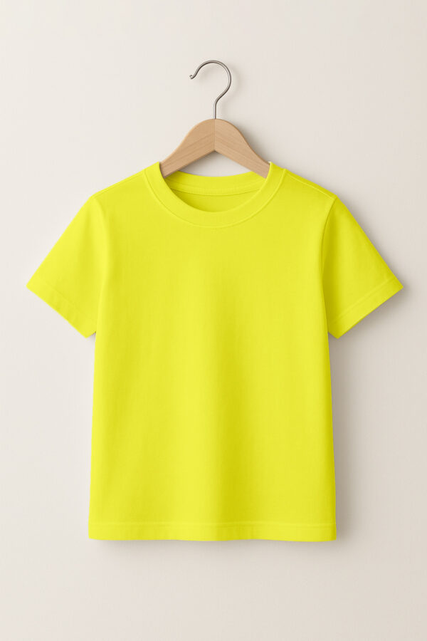 Kid - Round Neck(OE Single Jersey)  - Lemon Yellow