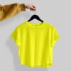 Crop Tees (100% Cotton Fleece) – Lemon Yellow