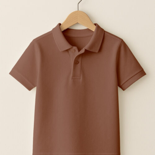 Kids  Polo (100% Cotton Airtex) – Brown