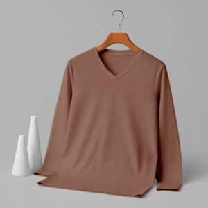 V Neck Full Sleeve (OE Single Jersey) – Brown