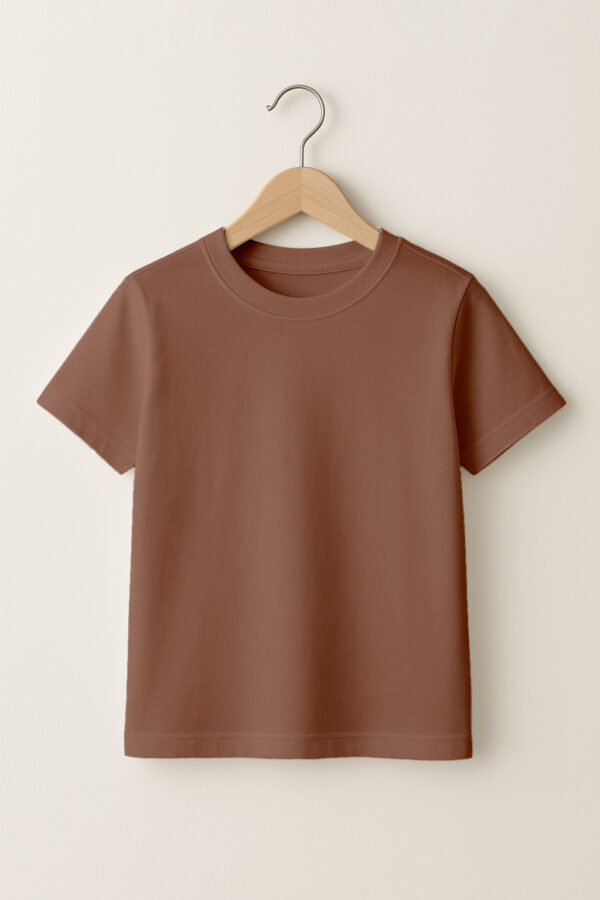 16_-Round_Neck_-_Kids_-brown Kid - Round Neck(OE Single Jersey) - Brown