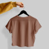 Crop Tees – (100% Cotton French Terry) - Brown