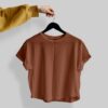 Crop Tees – (100% Cotton French Terry) - Brown