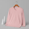V Neck Full Sleeve(OE Single Jersey) – Baby Pink