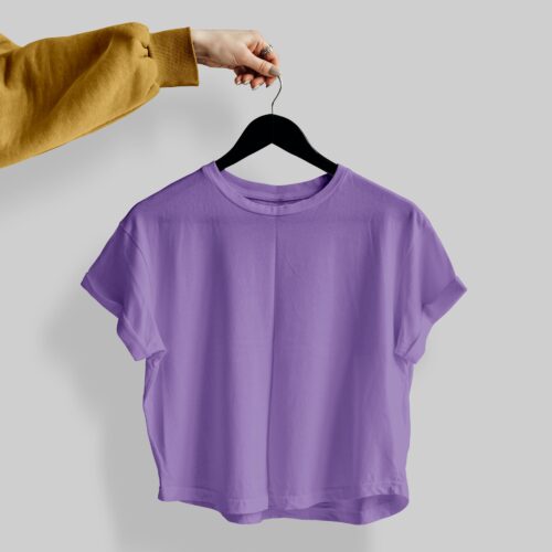 Crop Tees (100% Cotton Fleece) – Lavender