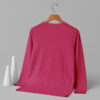V Neck Full Sleeve(100% Cotton Single Jersey) – Rose Red