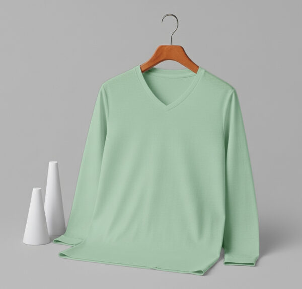 V Neck Full Sleeve (OE Single Jersey) – Pastle Mint
