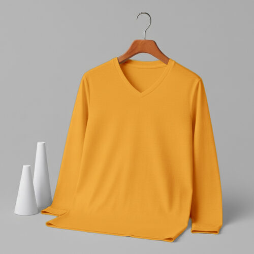 Women's V Neck Full Sleeve (OE Single Jersey) – Orange
