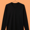 V Neck Full Sleeve (100% Cotton Single Jersey) – Black