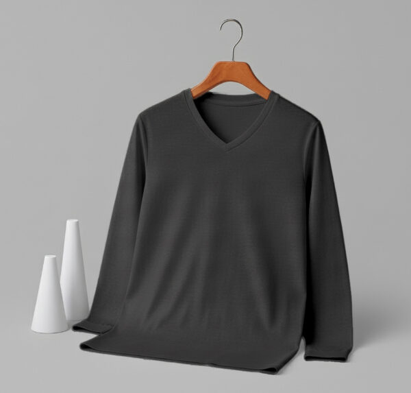 V Neck Full Sleeve (OE Single Jersey) – Black