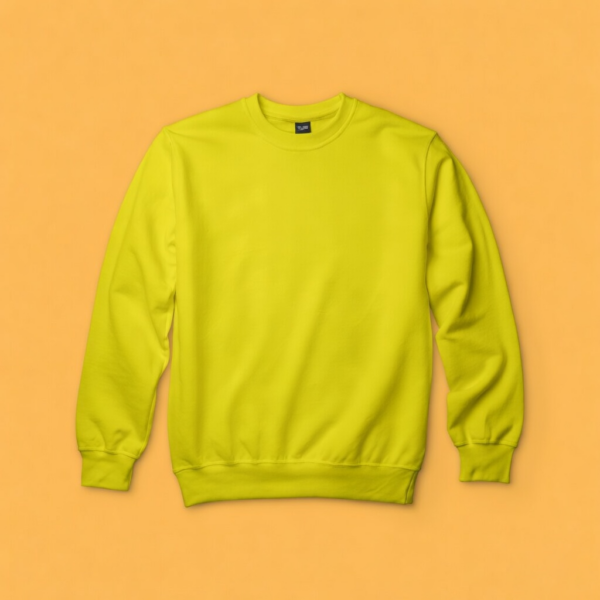 8MbOg11 Womens Sweatshirt – 100% Cotton French Terry – 240 GSM – Lime Yellow