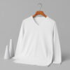 Women's V Neck Full Sleeve(OE Single Jersey) - White